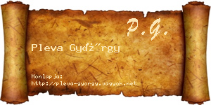 Pleva György névjegykártya